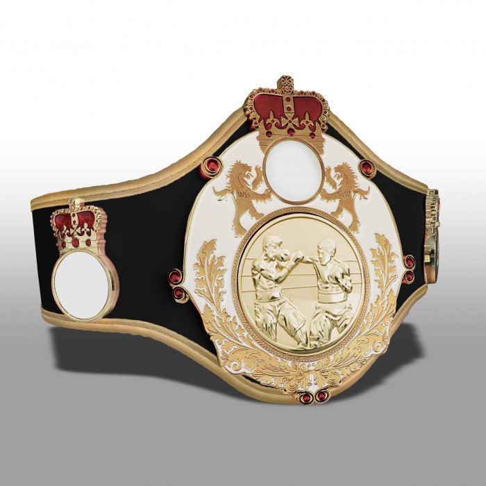 QUEENSBURY PRO LEATHER BOXING CHAMPIONSHIP BELT - QUEEN/W/G/BOXG - 8+ COLOURS
